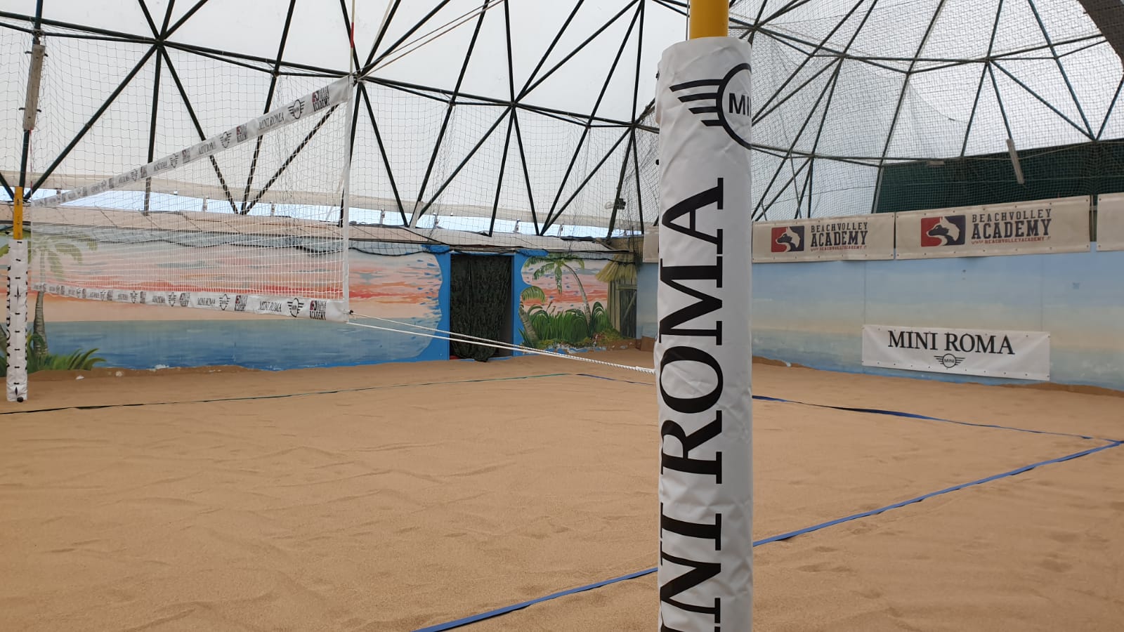 rete da beach volley con brand mini roma